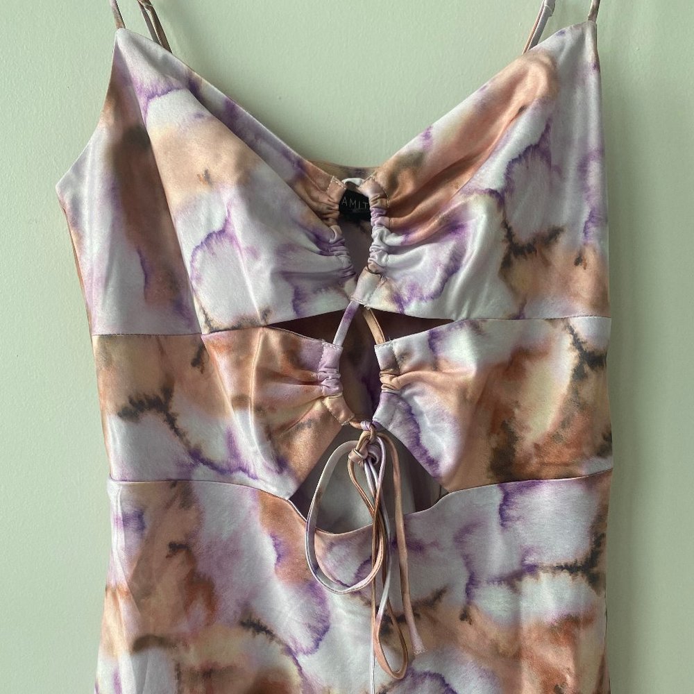 Dynamite Tie Dye Printed Silk Maxi Dress - Picture 3 of 6